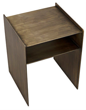 Noir Cyrus Side Table - Modern Minimalist Design with Artful Metalwork for Stylish Living Spaces Aged Brass GTAB828AB