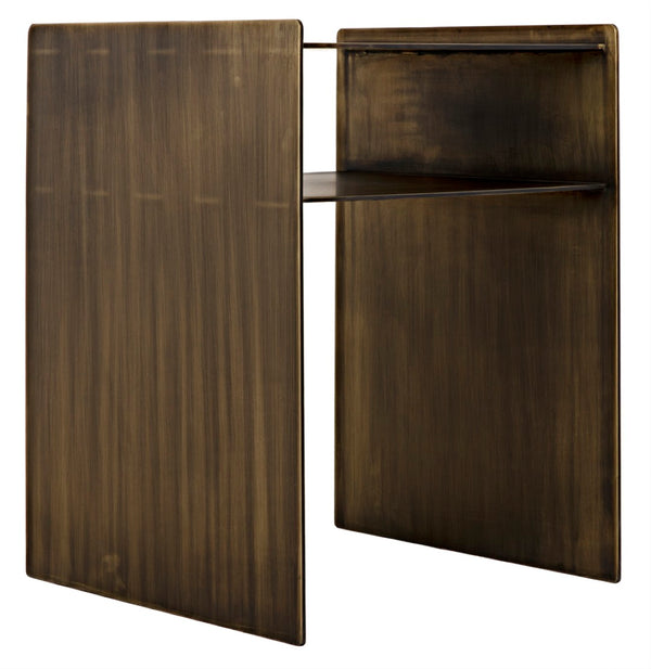 Noir Cyrus Side Table - Modern Minimalist Design with Artful Metalwork for Stylish Living Spaces Aged Brass GTAB828AB
