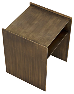 Noir Cyrus Side Table - Modern Minimalist Design with Artful Metalwork for Stylish Living Spaces Aged Brass GTAB828AB