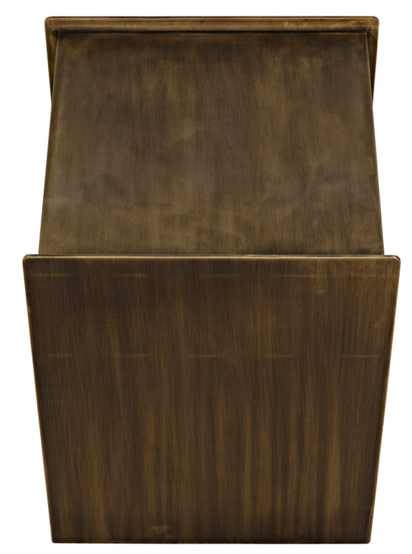 Noir Cyrus Side Table - Modern Minimalist Design with Artful Metalwork for Stylish Living Spaces Aged Brass GTAB828AB