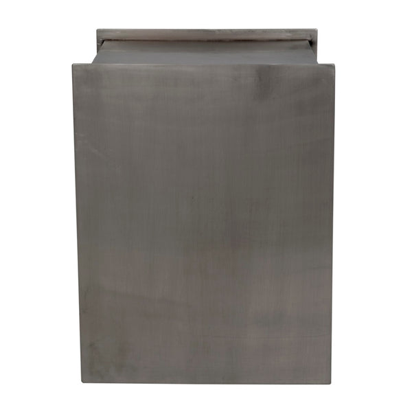 Noir Cyrus Side Table - Modern Minimalist Design with Artful Metalwork for Stylish Living Spaces Antique Silver GTAB828ASV