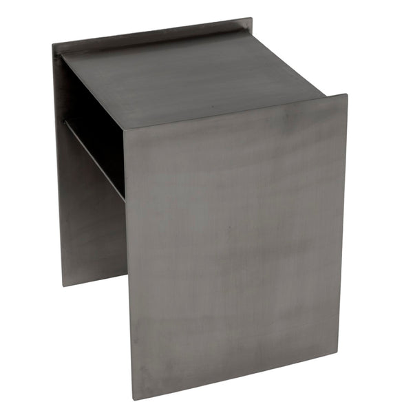 Noir Cyrus Side Table - Modern Minimalist Design with Artful Metalwork for Stylish Living Spaces Antique Silver GTAB828ASV