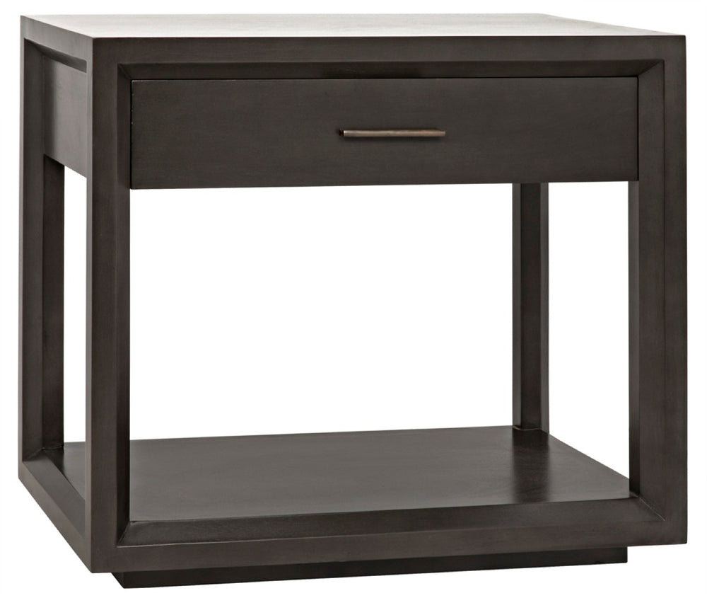Noir Antony Side Table - Handcrafted Mahogany Accent with Brass Hardware for Modern Living Spaces Pale GTAB830P