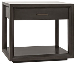 Noir Antony Side Table - Handcrafted Mahogany Accent with Brass Hardware for Modern Living Spaces Pale GTAB830P