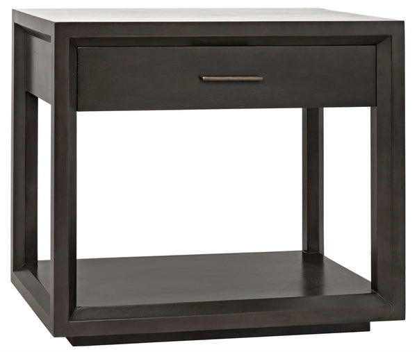 Noir Antony Side Table - Handcrafted Mahogany Accent with Brass Hardware for Modern Living Spaces Pale GTAB830P