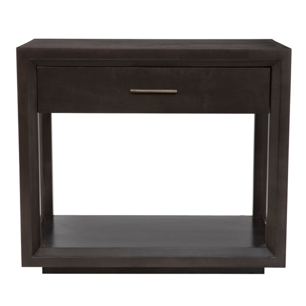 Noir Antony Side Table - Handcrafted Mahogany Accent with Brass Hardware for Modern Living Spaces Pale GTAB830P