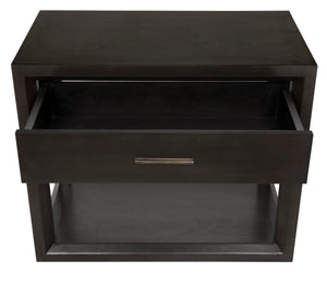 Noir Antony Side Table - Handcrafted Mahogany Accent with Brass Hardware for Modern Living Spaces Pale GTAB830P
