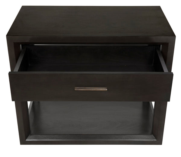 Noir Antony Side Table - Handcrafted Mahogany Accent with Brass Hardware for Modern Living Spaces Pale GTAB830P