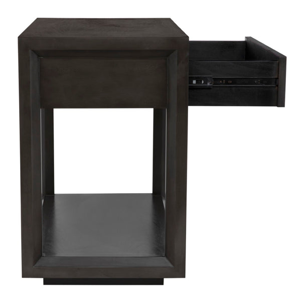 Noir Antony Side Table - Handcrafted Mahogany Accent with Brass Hardware for Modern Living Spaces Pale GTAB830P