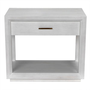Noir Antony Side Table - Handcrafted Mahogany Accent with Brass Hardware for Modern Living Spaces White Wash GTAB830WH