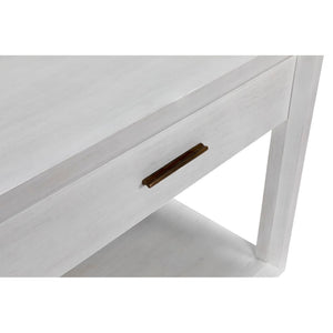 Noir Antony Side Table - Handcrafted Mahogany Accent with Brass Hardware for Modern Living Spaces White Wash GTAB830WH