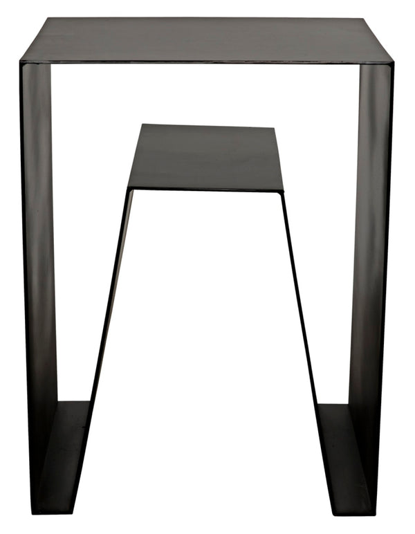 Noir Quintin Side Table - Modern Black Iron Accent Table for Stylish Living Spaces, Minimalist Design GTAB838MTB