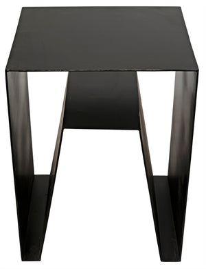 Noir Quintin Side Table - Modern Black Iron Accent Table for Stylish Living Spaces, Minimalist Design GTAB838MTB