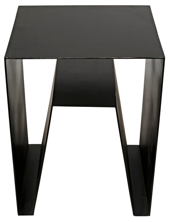 Noir Quintin Side Table - Modern Black Iron Accent Table for Stylish Living Spaces, Minimalist Design GTAB838MTB