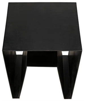 Noir Quintin Side Table - Modern Black Iron Accent Table for Stylish Living Spaces, Minimalist Design GTAB838MTB