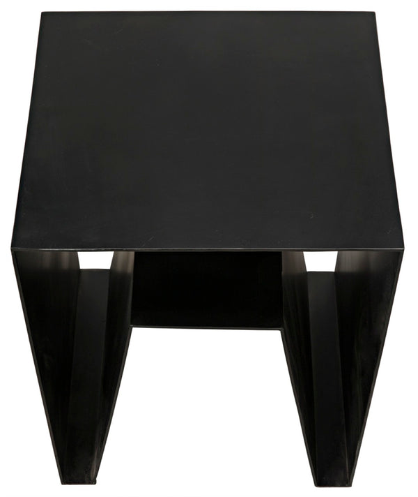 Noir Quintin Side Table - Modern Black Iron Accent Table for Stylish Living Spaces, Minimalist Design GTAB838MTB