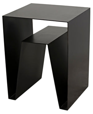 Noir Quintin Side Table - Modern Black Iron Accent Table for Stylish Living Spaces, Minimalist Design GTAB838MTB