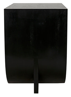 Noir Burton Side Table - Elegant Handcrafted Design with Two Drawers, Mahogany and Teak Finish, Versatile Decor Left GTAB848HB-L