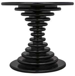 Noir Scheiben Handcrafted Side Table in Hand-Rubbed Black - Sculptural Mahogany Design for Modern Spaces GTAB851HB