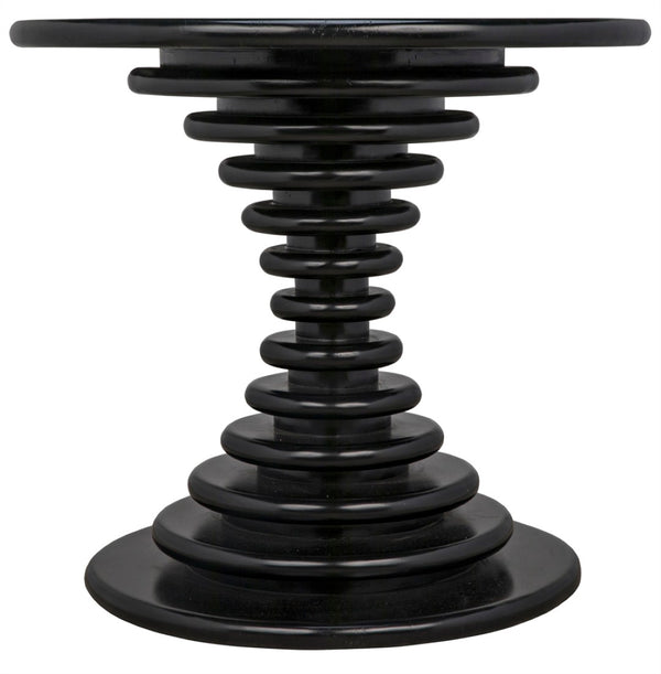 Noir Scheiben Handcrafted Side Table in Hand-Rubbed Black - Sculptural Mahogany Design for Modern Spaces GTAB851HB