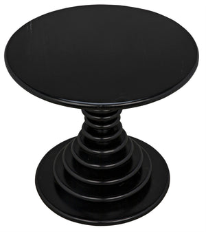 Noir Scheiben Handcrafted Side Table in Hand-Rubbed Black - Sculptural Mahogany Design for Modern Spaces GTAB851HB