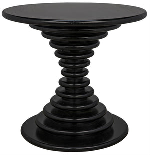 Noir Scheiben Handcrafted Side Table in Hand-Rubbed Black - Sculptural Mahogany Design for Modern Spaces GTAB851HB