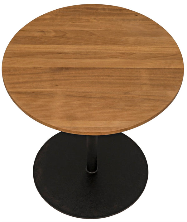 Noir Ford Small Side Table - Elegant Gold Teak Top with Sturdy Matte Black Iron Base for Modern Spaces GTAB857SGT