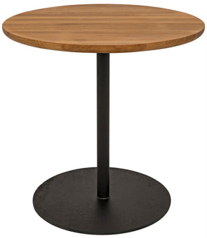 Noir Ford Small Side Table - Elegant Gold Teak Top with Sturdy Matte Black Iron Base for Modern Spaces GTAB857SGT