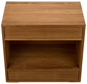 Noir SL05 Elegant Gold Teak Side Table - Versatile Accent for Modern & Classic Interiors, 30" W x 18" D GTAB858GT