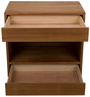 Noir SL05 Elegant Gold Teak Side Table - Versatile Accent for Modern & Classic Interiors, 30" W x 18" D GTAB858GT