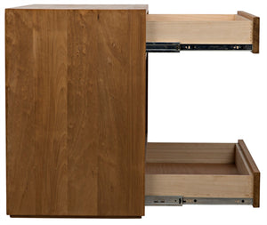 Noir SL05 Elegant Gold Teak Side Table - Versatile Accent for Modern & Classic Interiors, 30" W x 18" D GTAB858GT