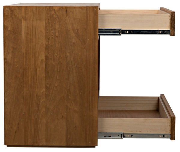 Noir SL05 Elegant Gold Teak Side Table - Versatile Accent for Modern & Classic Interiors, 30" W x 18" D GTAB858GT