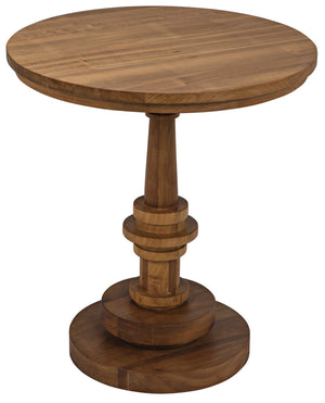 Noir Comodo Hand-Carved Side Table in Soft Burnished Gold Teak - Elegant Accent for Any Room GTAB863GT