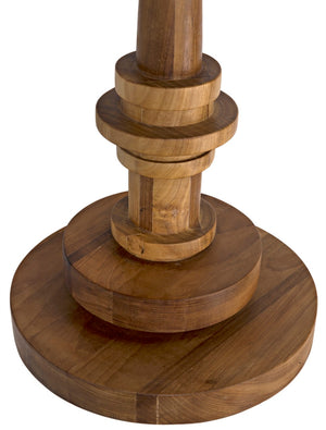 Noir Comodo Hand-Carved Side Table in Soft Burnished Gold Teak - Elegant Accent for Any Room GTAB863GT