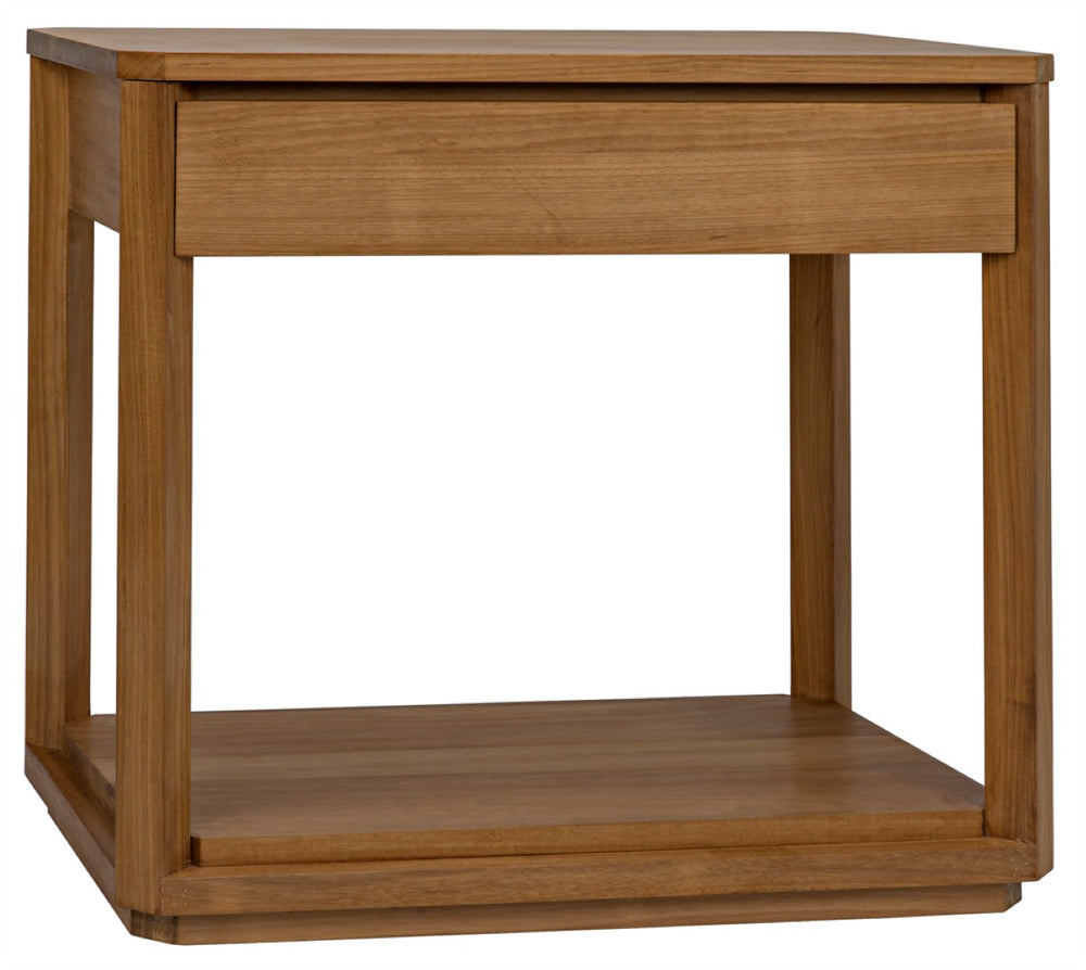 Noir SL11 Teak Side Table - Handcrafted Gold Finish Accent for Stylish Living Room & Bedroom Decor GTAB866GT
