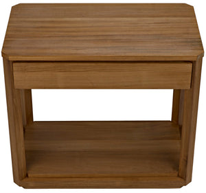Noir SL11 Teak Side Table - Handcrafted Gold Finish Accent for Stylish Living Room & Bedroom Decor GTAB866GT