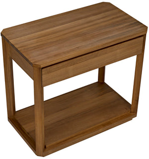 Noir SL11 Teak Side Table - Handcrafted Gold Finish Accent for Stylish Living Room & Bedroom Decor GTAB866GT
