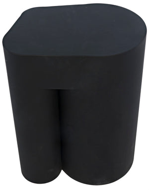 Noir Blair Side Table - Modern Black Iron Accent Table for Living Room, Minimalist Design & Functionality GTAB869MTB