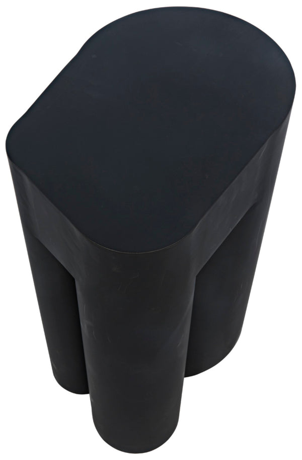 Noir Blair Side Table - Modern Black Iron Accent Table for Living Room, Minimalist Design & Functionality GTAB869MTB