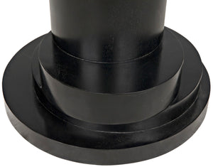 Noir Hugo Side Table - Hand-Carved Mahogany with Unique Round Design for Stylish Living Room Accents Hand Rubbed Black GTAB886HB