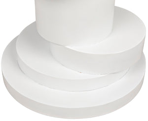 Noir Hugo Side Table - Hand-Carved Mahogany with Unique Round Design for Stylish Living Room Accents Solid White GTAB886SW