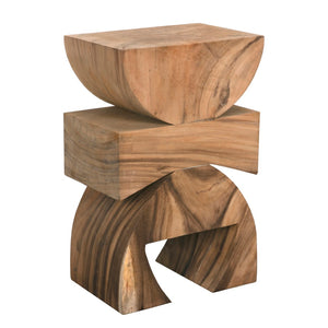 Noir Monteiro Side Table Stool – Versatile Teak Accent for Minimalist Spaces, Extra Seating & Style GTAB9001T