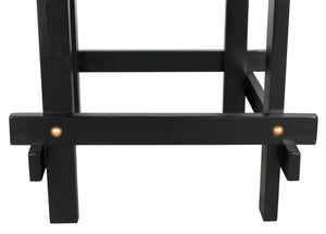 Noir Yokosuka Side Table - Modern Mahogany Accent Table with Brass Pulls & Sleek Design for Any Room GTAB9003HB