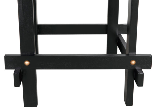 Noir Yokosuka Side Table - Modern Mahogany Accent Table with Brass Pulls & Sleek Design for Any Room GTAB9003HB