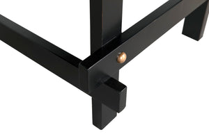 Noir Yokosuka Side Table - Modern Mahogany Accent Table with Brass Pulls & Sleek Design for Any Room GTAB9003HB