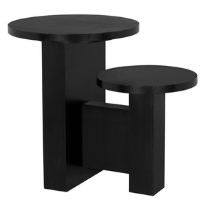 Noir Mikasa Side Table - Elegant Hand-Rubbed Black Accent Piece for Modern & Traditional Spaces 30" W GTAB9004HB