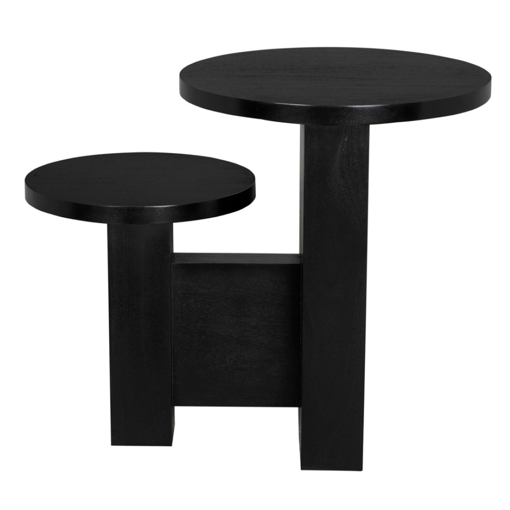 Noir Mikasa Side Table - Elegant Hand-Rubbed Black Accent Piece for Modern & Traditional Spaces 30" W GTAB9004HB