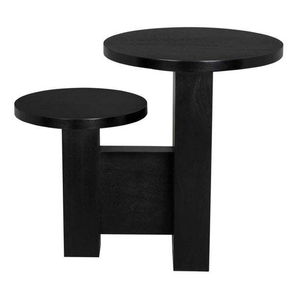 Noir Mikasa Side Table - Elegant Hand-Rubbed Black Accent Piece for Modern & Traditional Spaces 30" W GTAB9004HB