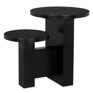 Noir Mikasa Side Table - Elegant Hand-Rubbed Black Accent Piece for Modern & Traditional Spaces 30" W GTAB9004HB