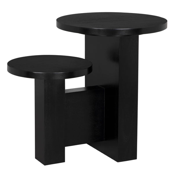 Noir Mikasa Side Table - Elegant Hand-Rubbed Black Accent Piece for Modern & Traditional Spaces 30" W GTAB9004HB